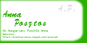 anna posztos business card